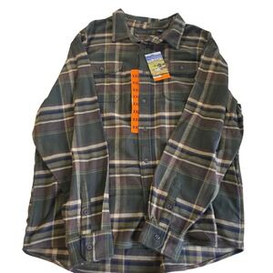 Orvis Mens XXL Green Plaid Flannel Button Down Shirt Long Sleeve Classic NWT